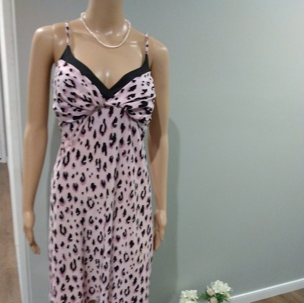 Alfani Intimates Pink/Black Print Mini Dress